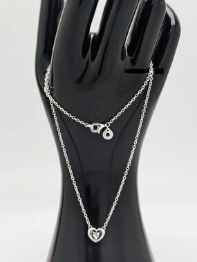 PANDORA Radiant Heart Floating Stone Pendant Collier Necklace NEW